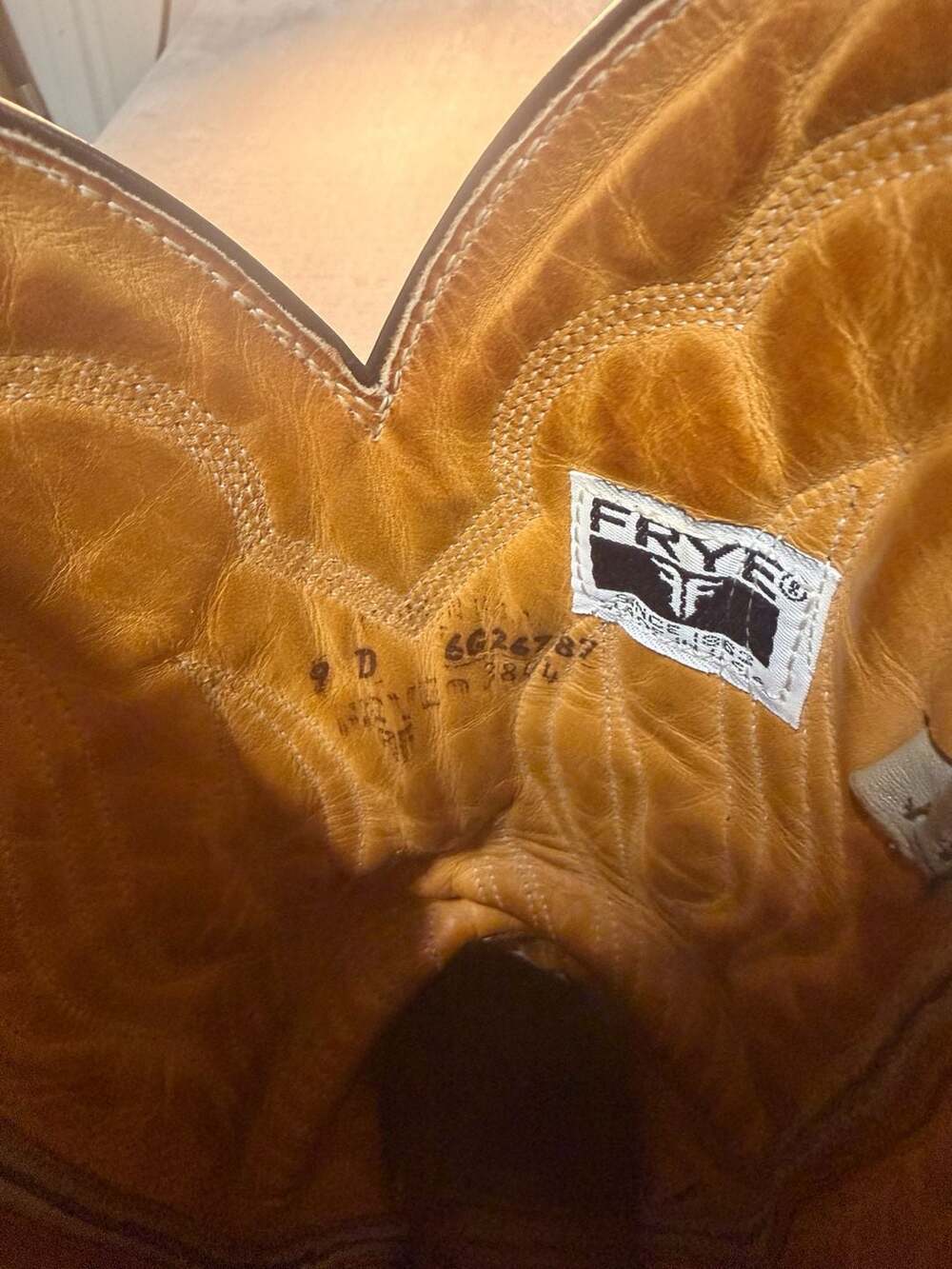 Frye Women's Tan Leather Western Cowboy Boots - Picture 9 of 9